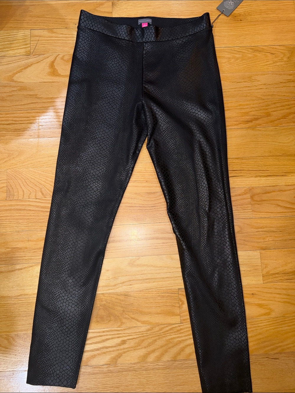 Vince Camuto Black Faux-Snakeskin Leggings